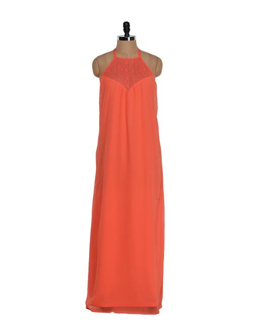 lace trim halter maxi dress - 863049 - Very Small Image - 1