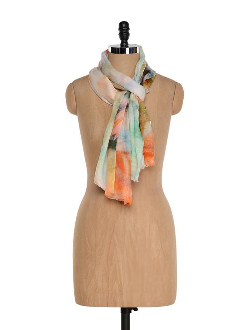 Multi-coloured digital prints scarf - 863979 - Very Small Image - 1