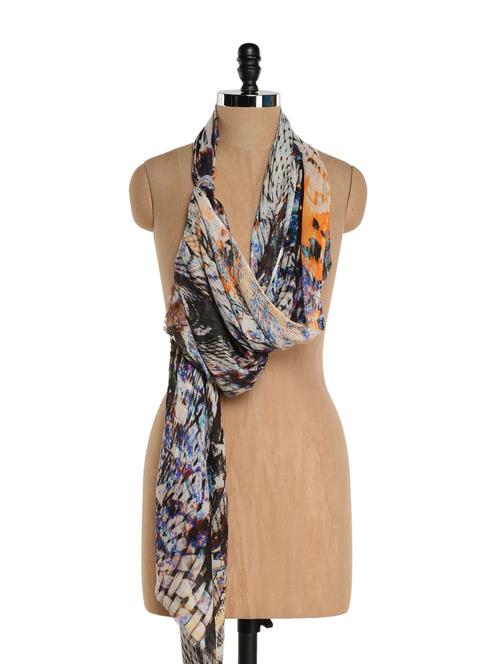 Multi-coloured digital printed scarf - 863985 - Very Small Image - 1