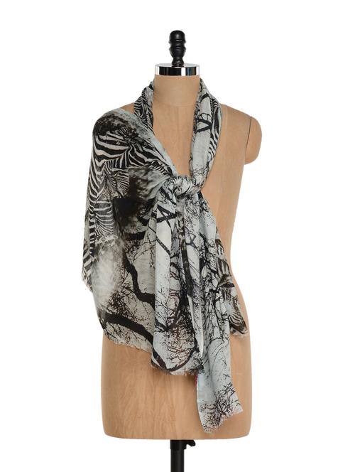 Black and white zebra print scarf - 863988 - Very Small Image - 1