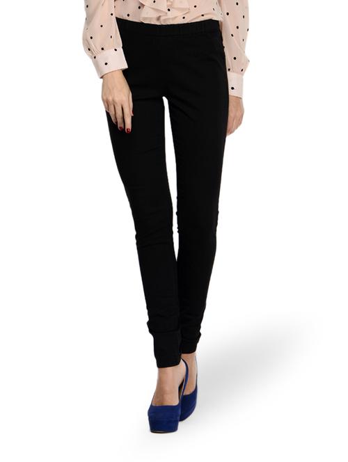 Jet Black Lycra Jeggings - 864061 - Very Small Image - 1