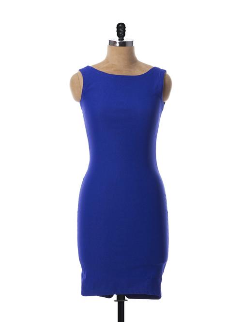 vibrant blue bodycon with a back zipper - 88266 - Very Small Image - 1