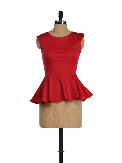 red peplum top - 886152 - Very Small Image - 1