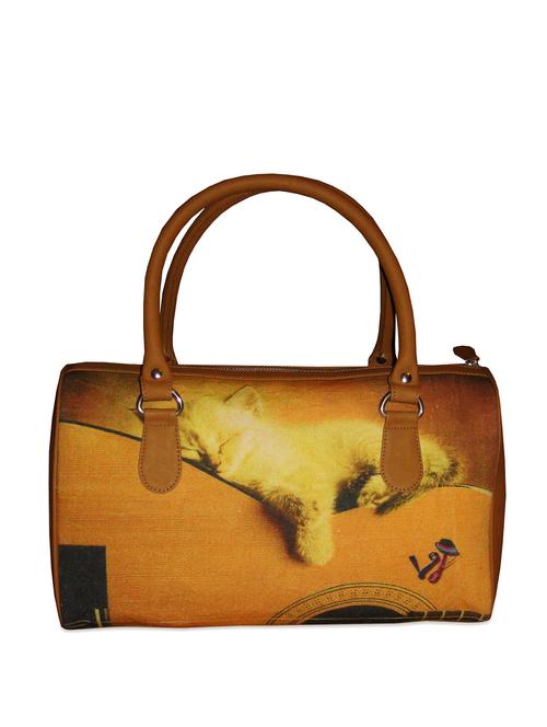 yellow kitten print handbag - 886177 - Very Small Image - 1