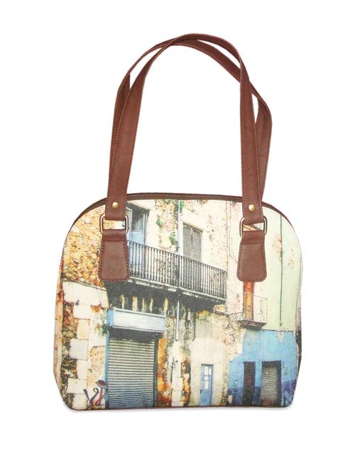 multicolour handbag with city life prints - 886187 - Very Small Image - 1