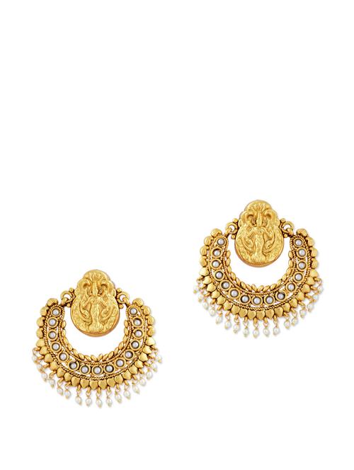 ramleela chandbalis with faux pearls - 887011 - Very Small Image - 1