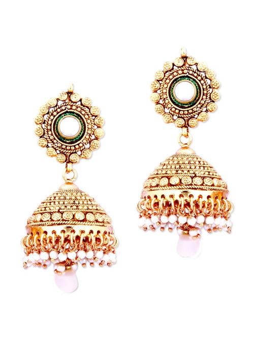 traditional gold jhumkas - 887197 - Very Small Image - 1