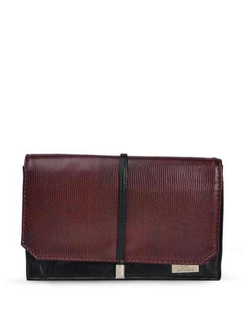 maroon leatherette textured clutch - 888187 - Very Small Image - 1