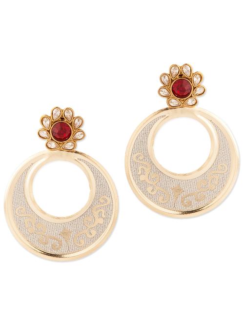 Glitzy White Earrings Adorned With Stones - 889608 - Very Small Image - 1