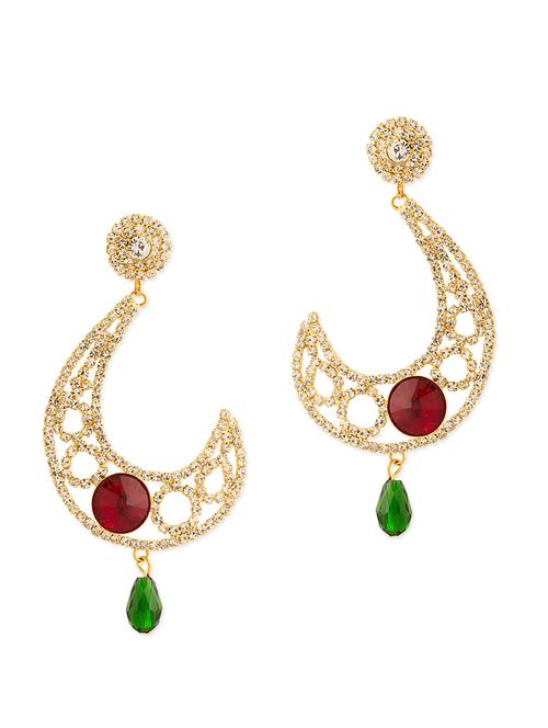 Scintillating Earrings With Red And Green Stones - 889646 - Very Small Image - 1