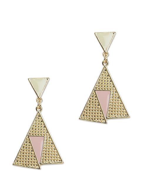 pink and golden triangular earrings - 893410 - Very Small Image - 1