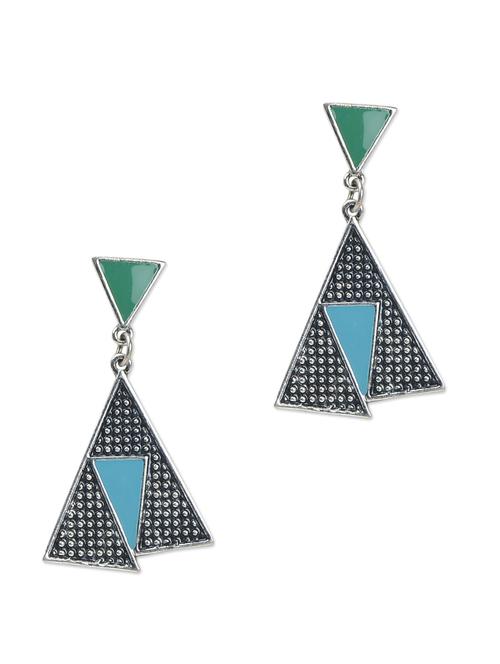 blue and green triangular earrings - 893412 - Very Small Image - 1