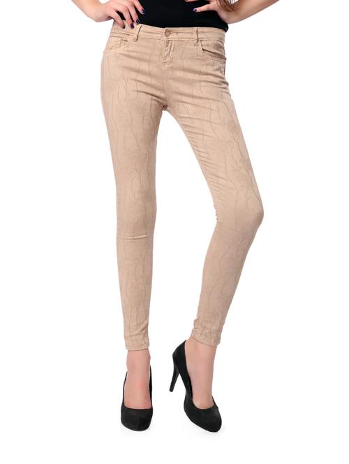 beige cotton lycra jeans - 893997 - Very Small Image - 1