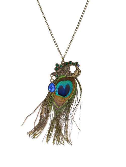 peacock feather necklace - 895203 - Very Small Image - 1