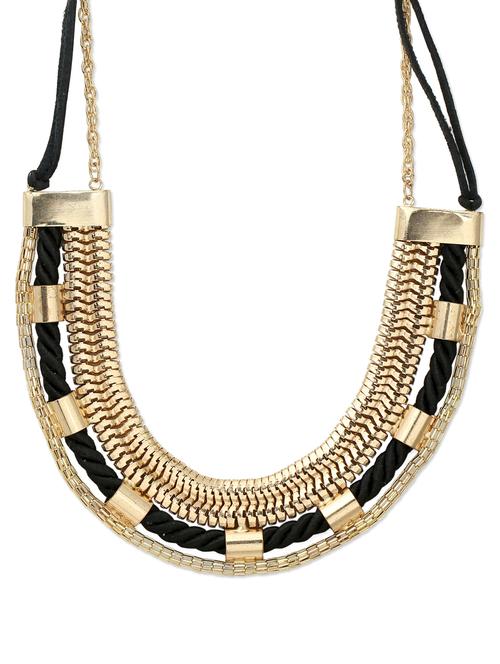 Stylish Black and Gold Choker - 896725 - Very Small Image - 1