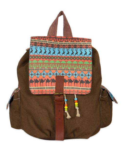 tribal print cotton canvas backpack - 897267 - Very Small Image - 1