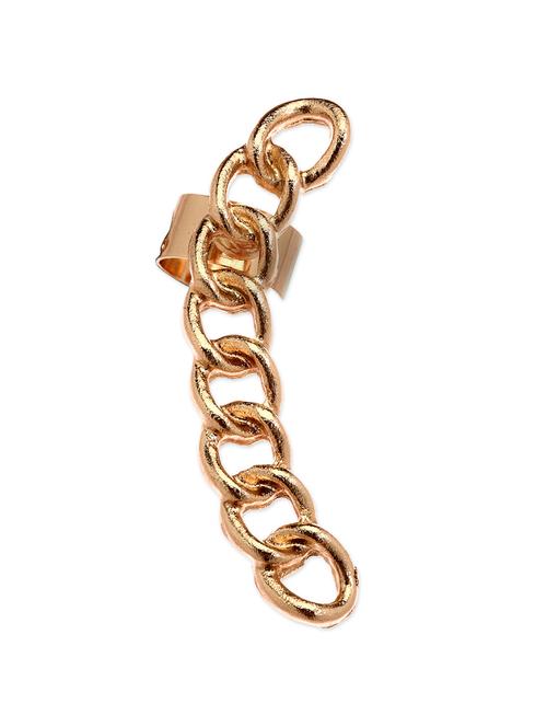 trendy golden circular string ear cuff - 898334 - Very Small Image - 1