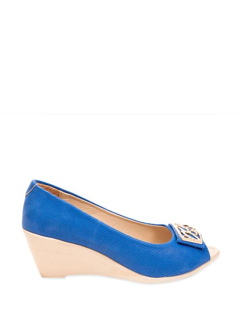blue leatherette wedges - 898583 - Very Small Image - 1
