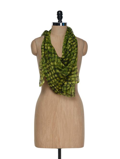 printed green scarf - 899111 - Very Small Image - 1