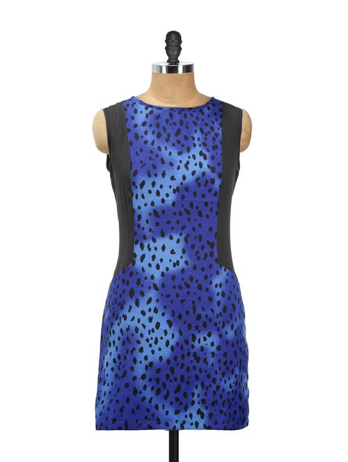 blue printed dress with black sides - 899336 - Very Small Image - 1