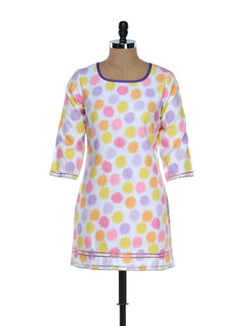 multicolor cotton straight kurti - 899567 - Very Small Image - 1