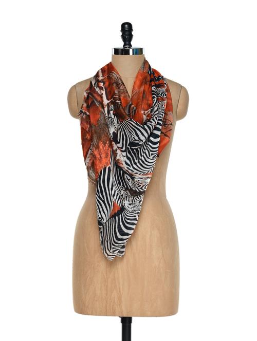 multi coloured trendy scarf with zebra prints - 901232 - Very Small Image - 1