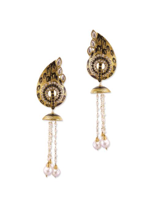 stylish pearl strings earrings - 903184 - Very Small Image - 1