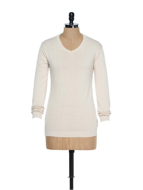 ivory v-neck top - 904845 - Very Small Image - 1