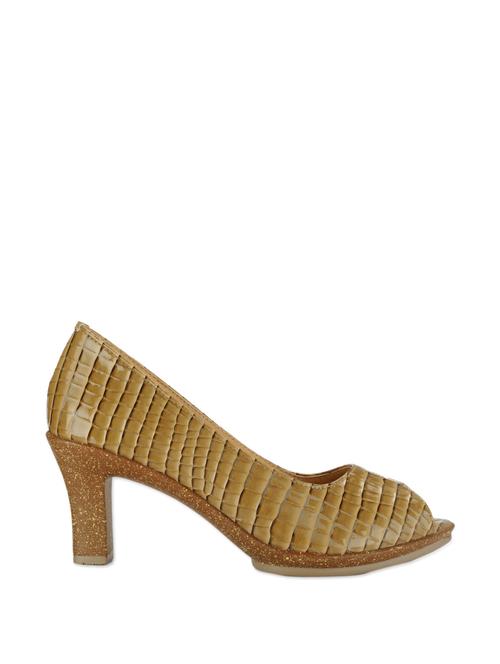 Beige Crocodile Skin Print Heels - 905794 - Very Small Image - 1