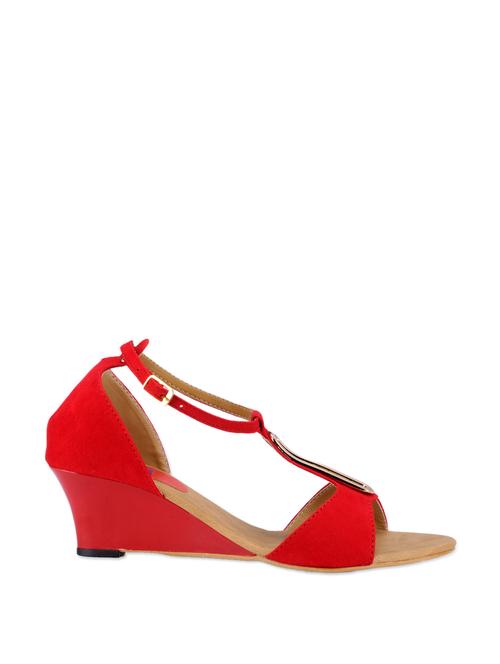 Red leatherette wedges - 905850 - Very Small Image - 1