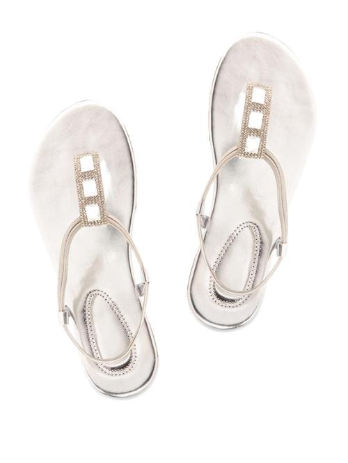 Crystal Studded Silver Sandals - 907367 - Very Small Image - 1