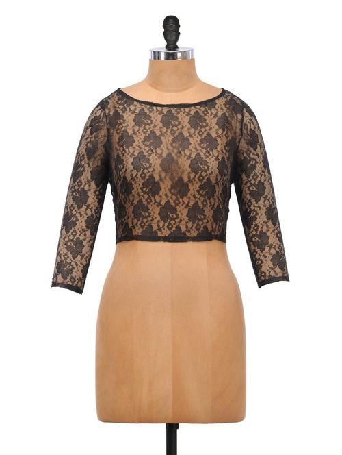 lacy black crop top - 907770 - Very Small Image - 1
