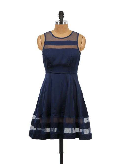 blue mesh panel dress - 907817 - Very Small Image - 1