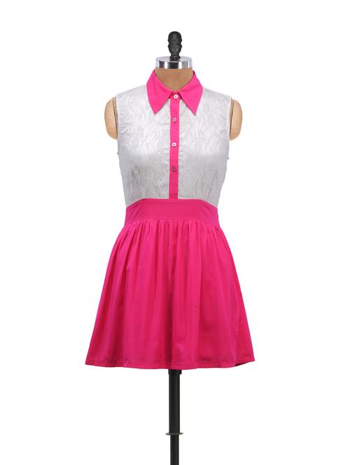 pink collar lace dress - 907827 - Very Small Image - 1