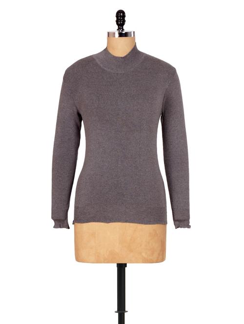 solid grey knitted top - 908476 - Very Small Image - 1