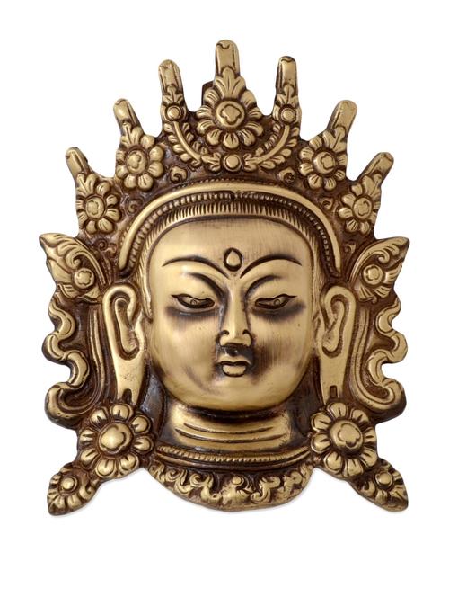 brass tara devi face wall hanging - 908735 - Very Small Image - 1