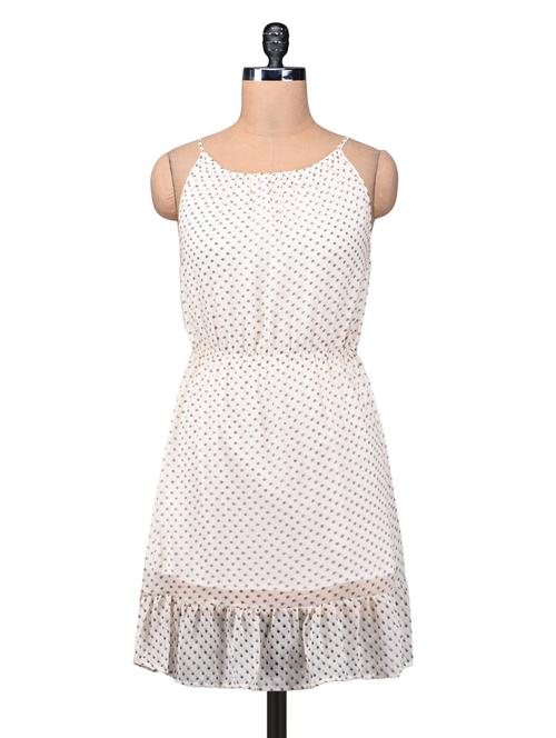 white georgette printed dress - 909268 - Very Small Image - 1
