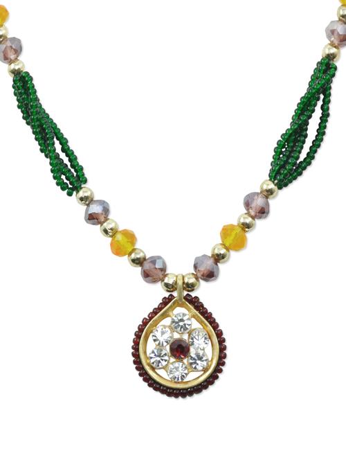 green and yellow beaded necklace - 912037 - Very Small Image - 1