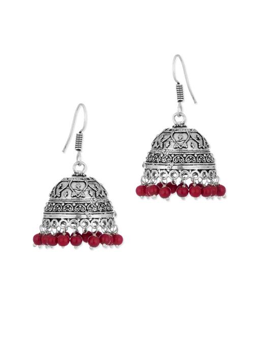 Stunning Earrings With Red Color Beads - 917600 - Very Small Image - 1