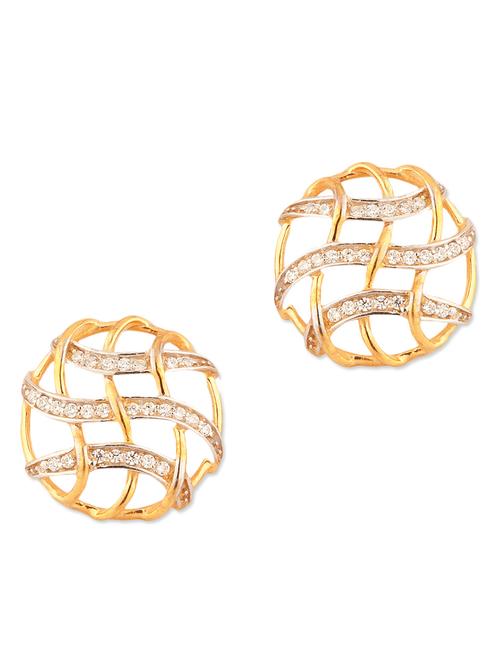 Gold Plated Round Shape Earrings - 918160 - Very Small Image - 1