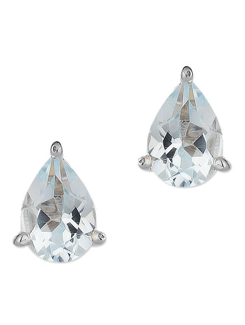 Silver Stud Earrings With Pear Shaped stones - 918169 - Very Small Image - 1