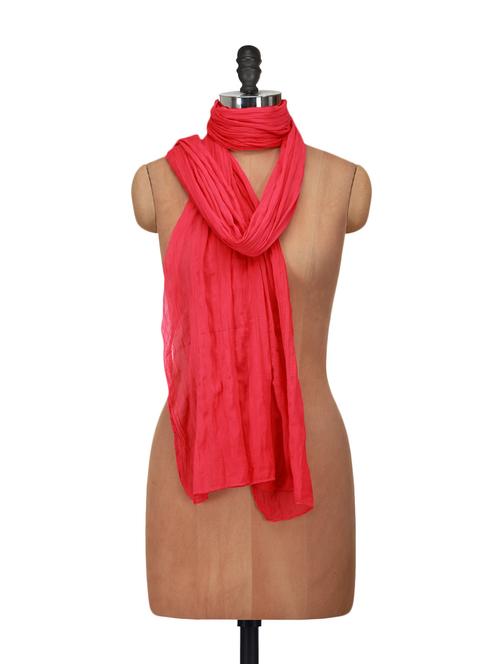 Fuchsia Pink Chiffon Dupatta - 920124 - Very Small Image - 1
