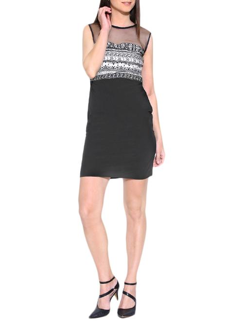 gorgeous tribal print with net dress - 920513 - Very Small Image - 1
