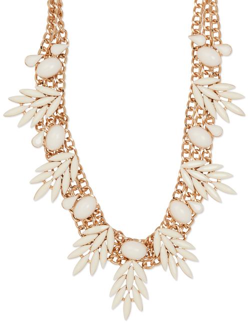 gold and white leaf necklace - 922669 - Very Small Image - 1