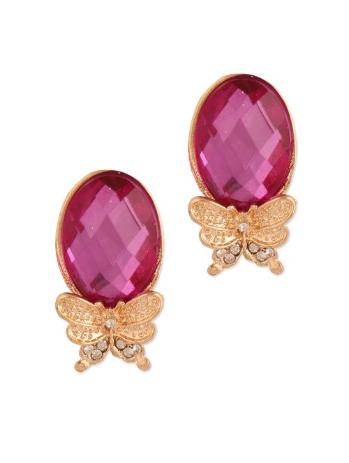 purple crystal butterfly earrings - 923510 - Very Small Image - 1