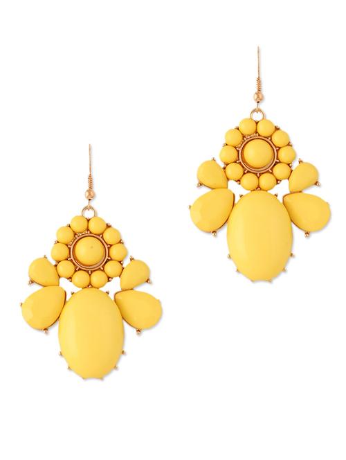 yellow beaded danglers - 923609 - Very Small Image - 1