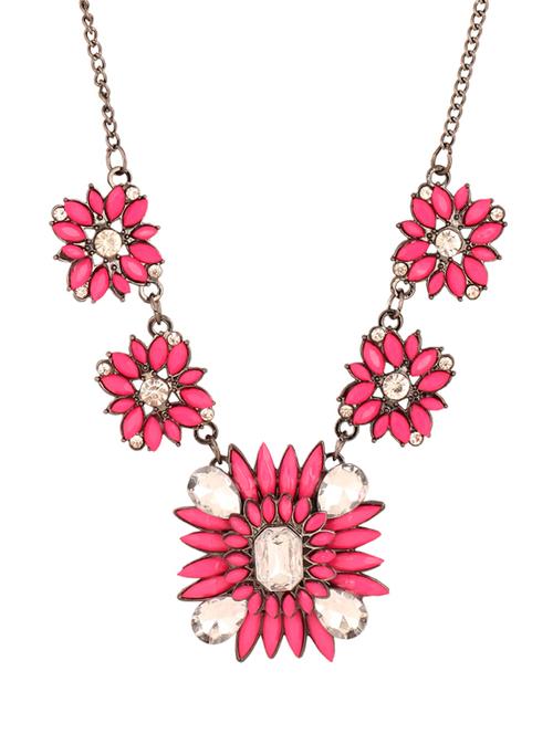 floral crystal and bead necklace - 923616 - Very Small Image - 1