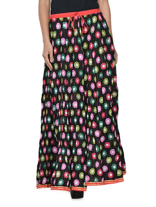 black printed skirt with drawstrings - 924195 - Very Small Image - 1