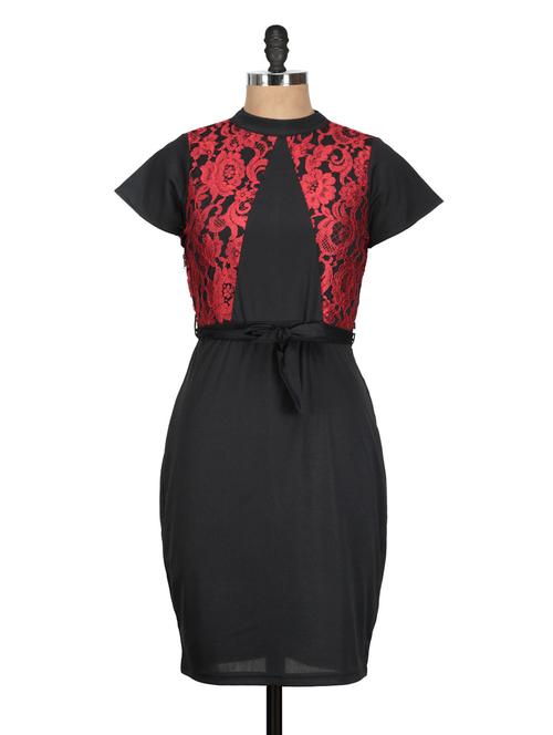 solid black dress with red lace - 926465 - Very Small Image - 1