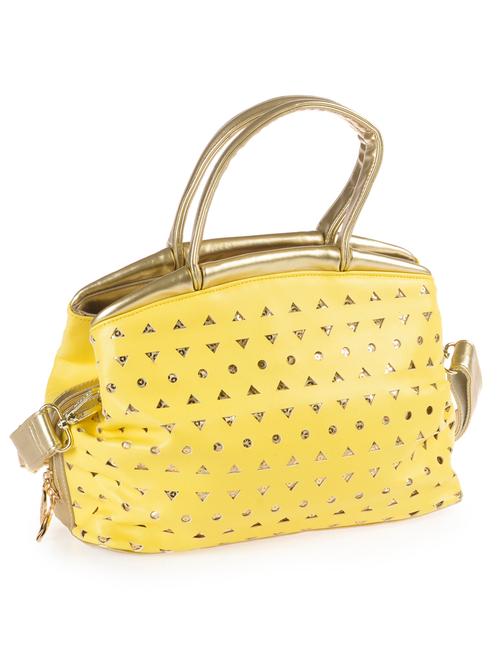laser cut lemon yellow leatherette bag - 929417 - Very Small Image - 1
